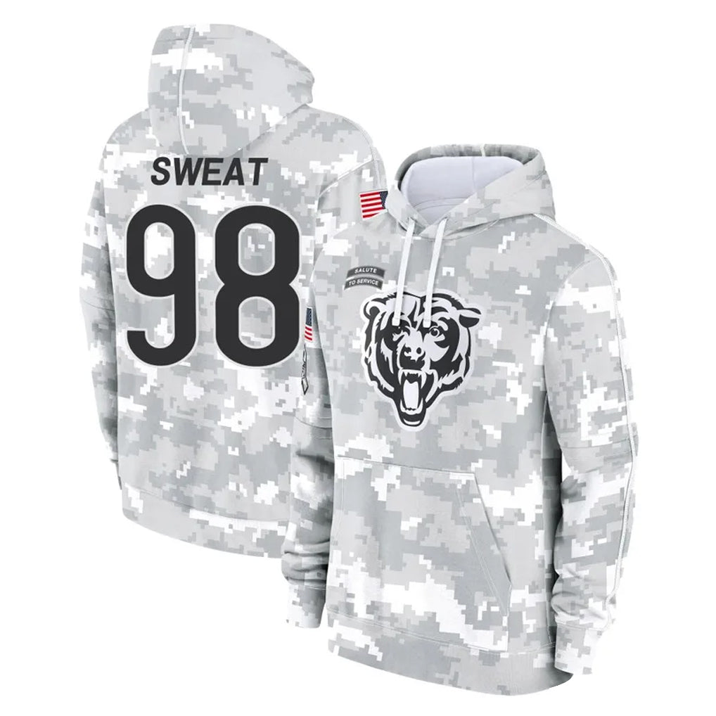 C.Bears #98 Montez Sweat Player Arctic Camo Salute to Service Pullover Hoodies Limited Edoa Stitched Jerseys