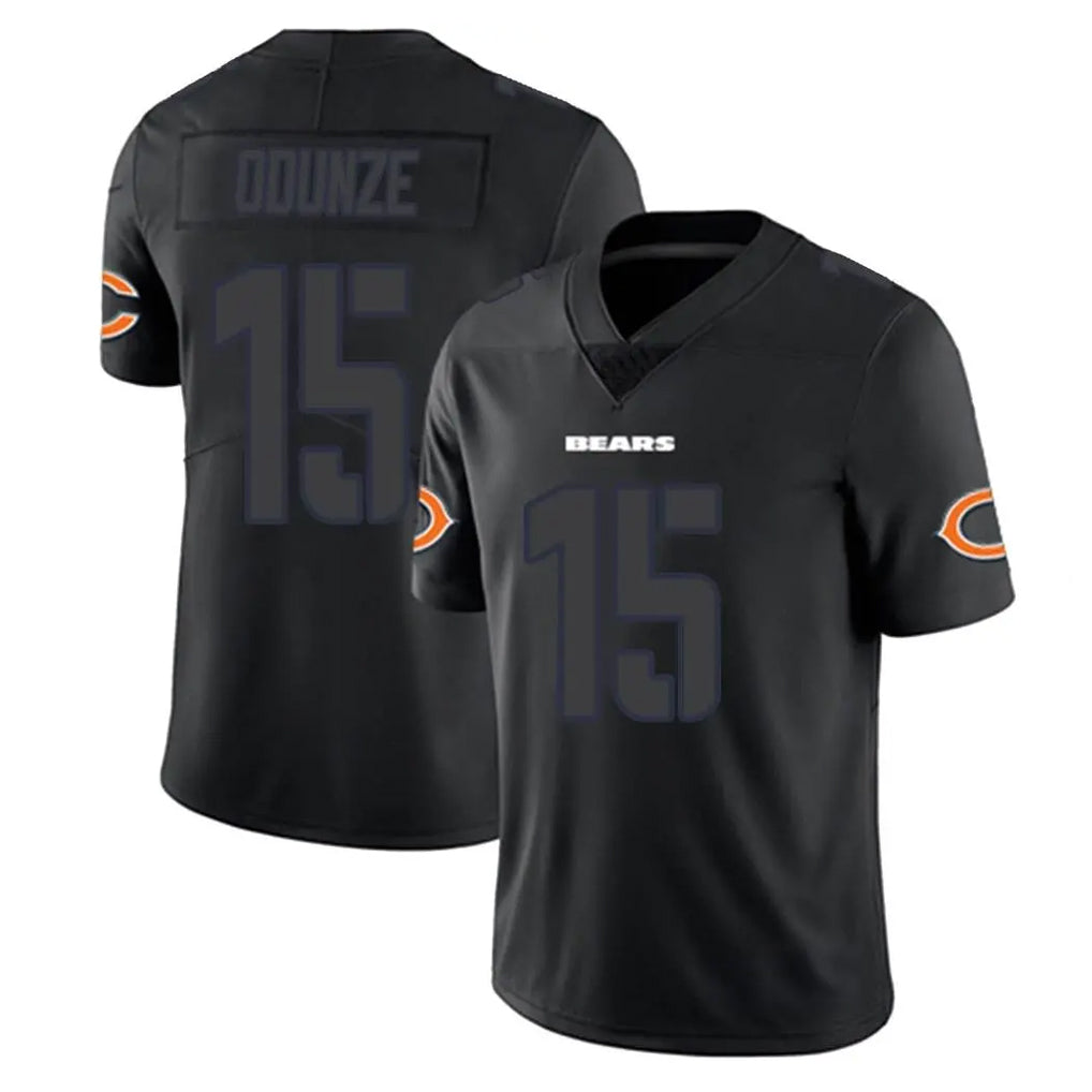 C.Bears #15 Rome Odunze Player Black Impact Limited Game Edoa Stitched Jerseys