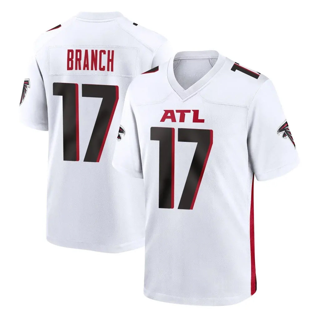 A.Falcons #17 Zachariah Branch Player White Home Game Edoa Stitched Jerseys