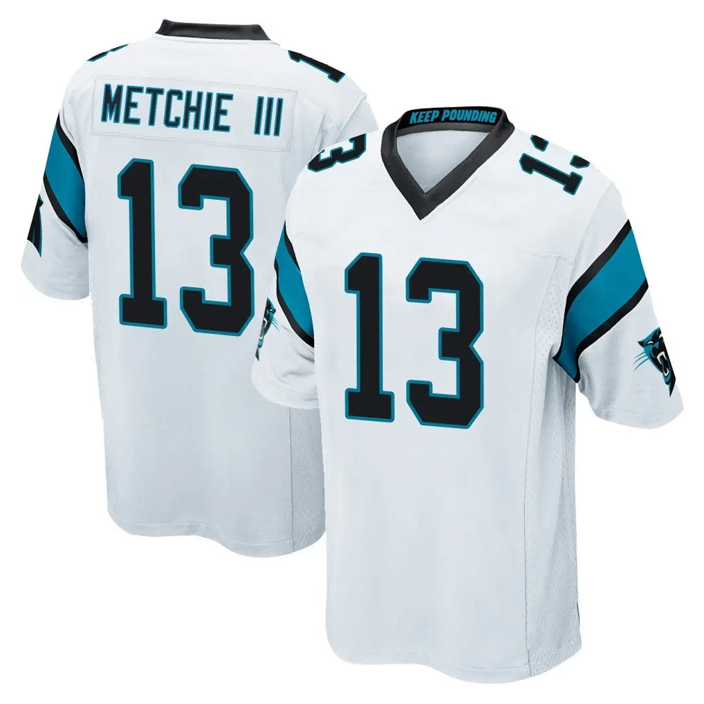 C.Panthers #13 John Metchie III Player White Game Edoa Stitched Jerseys