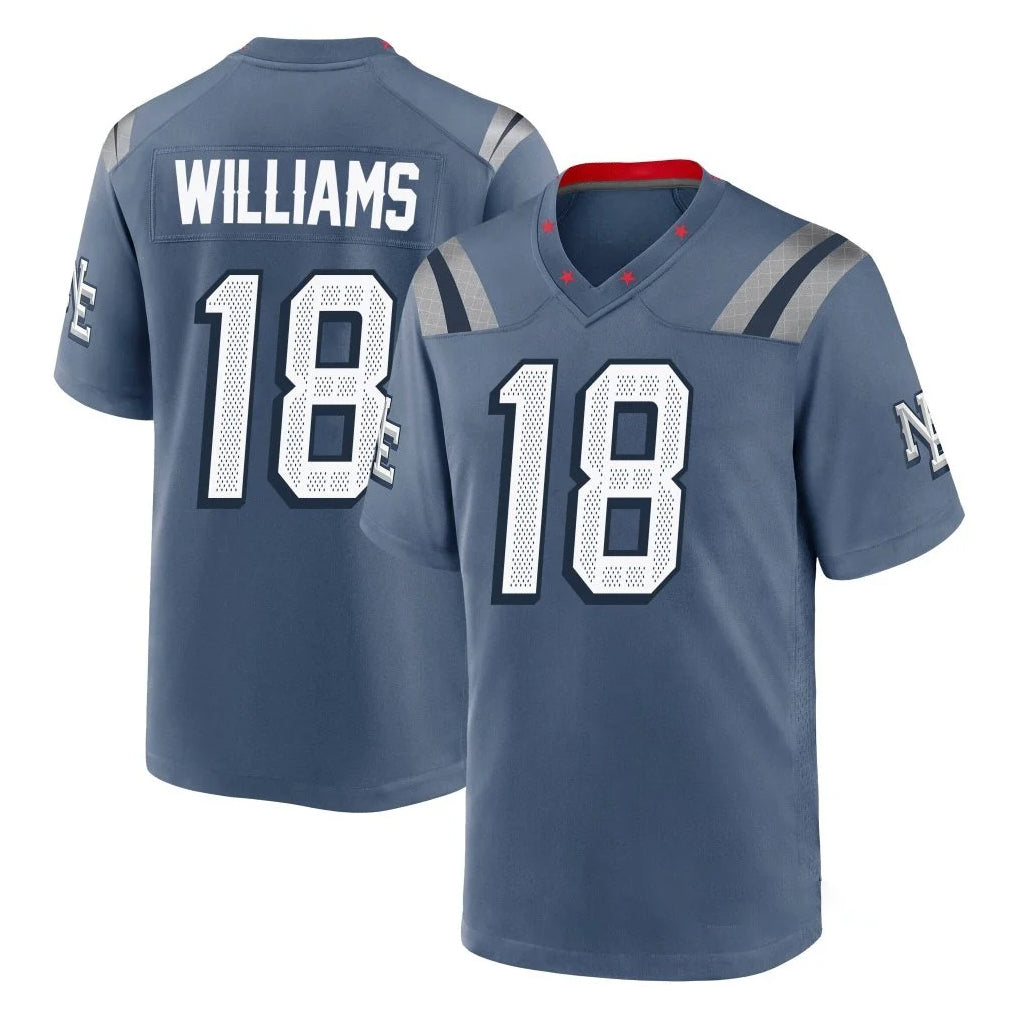 NE.Patriots #18 Kyle Williams Player Blue Rivalries Collection Home Game Edoa Stitched Jerseys