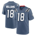 NE.Patriots #18 Kyle Williams Player Blue Rivalries Collection Home Game Edoa Stitched Jerseys