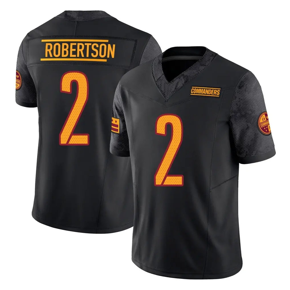 W.Commanders #2 Amik Robertson Player Black Limited Vapor F.U.S.E. Home Game Edoa Stitched Jerseys