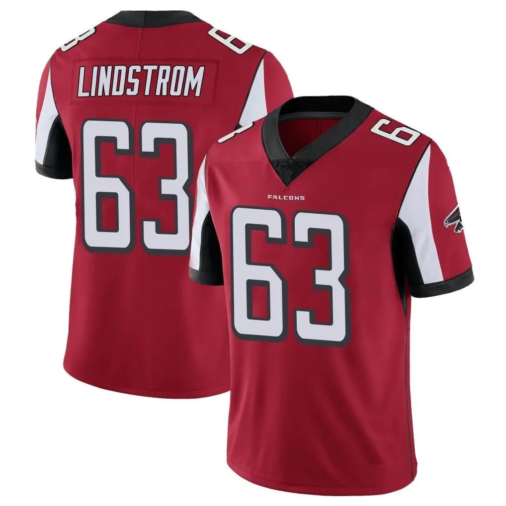 A.Falcons #63 Chris Lindstrom Player Red Color Vapor Untouchable Limited Home Game Edoa Stitched Jerseys