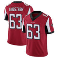 A.Falcons #63 Chris Lindstrom Player Red Color Vapor Untouchable Limited Home Game Edoa Stitched Jerseys