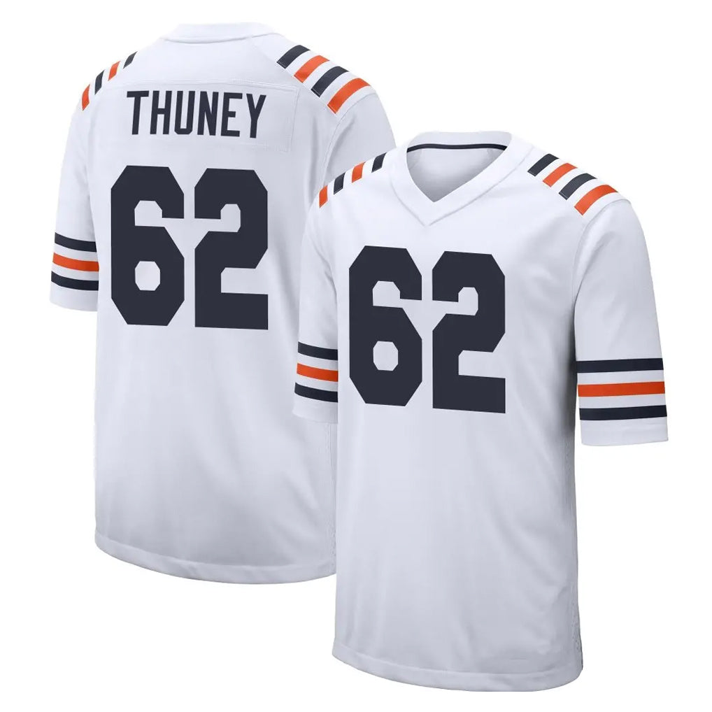 C.Bears #62 Joe Thuney Player White Classic Home Game Edoa Stitched Jerseys