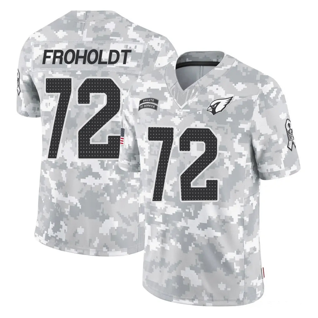 A.Cardinals #72 Hjalte Froholdt Player Arctic Camo Limited Salute To Service Home Game Edoa Stitched Jerseys