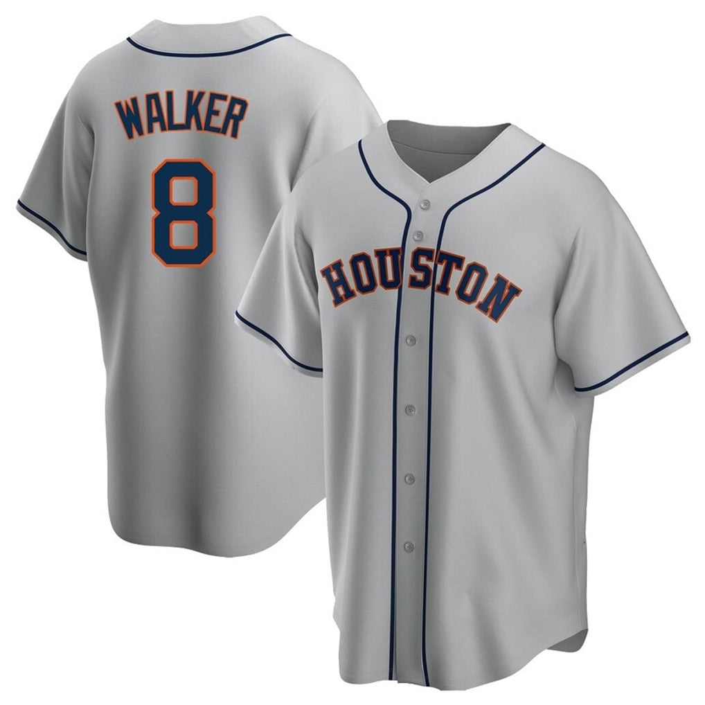 H.Astros #8 Christian Walker Player Gray Home Game Edoa Stitched Jerseys