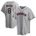 H.Astros #8 Christian Walker Player Gray Home Game Edoa Stitched Jerseys