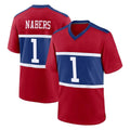 NY.Giants #1 Malik Nabers Player Red Century Home Game Edoa Stitched Jerseys