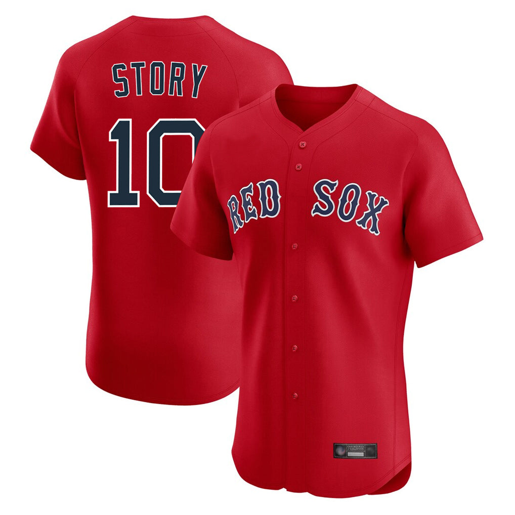 B.Red Sox #10 Trevor Story Player Red Limited Elite Home Game Edoa Stitched Jerseys