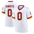 W.Commanders #0 Mike Sainristil Player White Home Game Edoa Stitched Jerseys