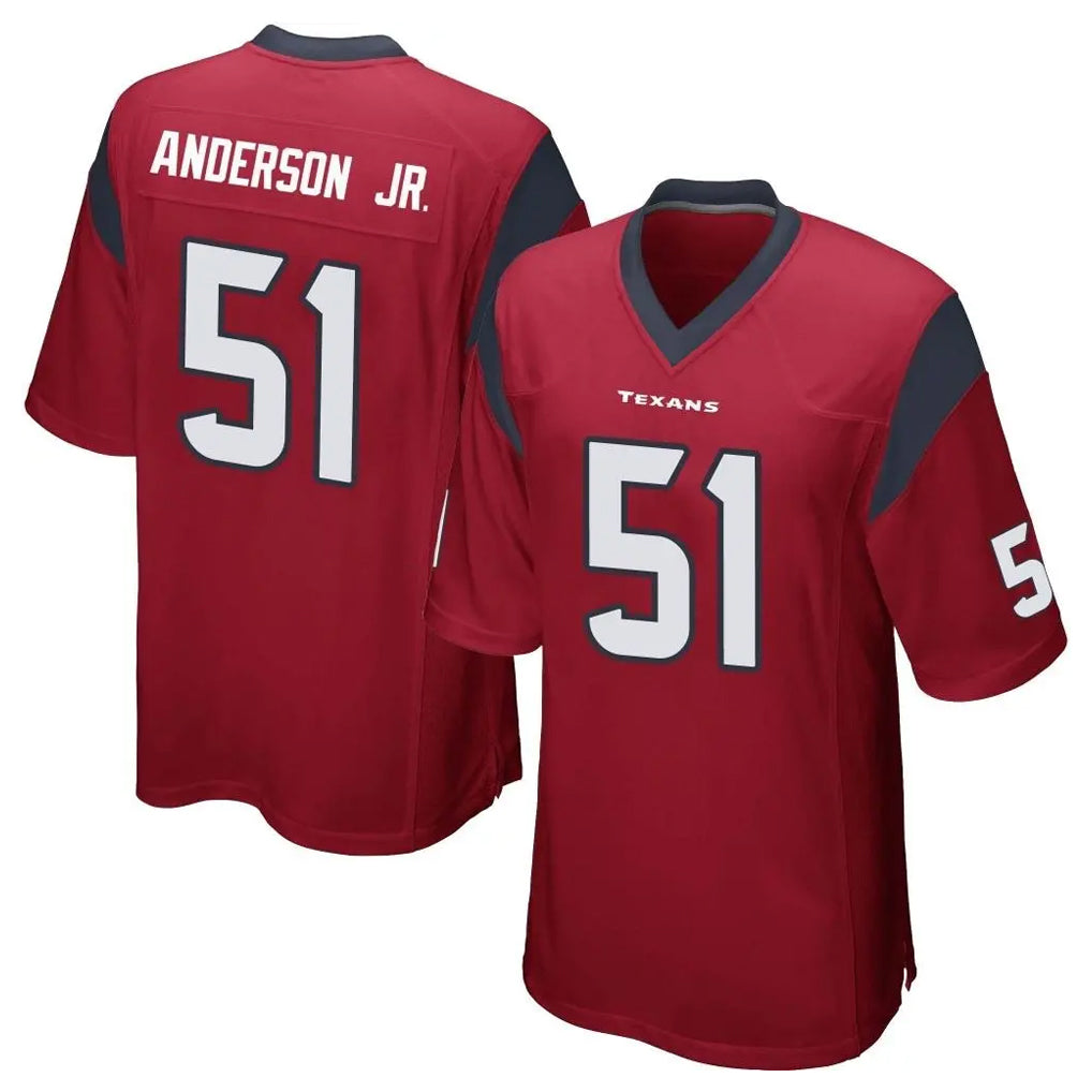 H.Texans #51 Will Anderson Jr. Player Red Home Game Edoa Stitched Jerseys