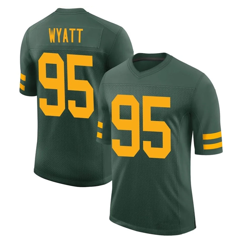 GB.Packers #95 Devonte Wyatt Player Green Alternate Vapor Home Game Edoa Stitched Jerseys
