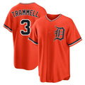 D.Tigers #3 Alan Trammell Player Orange Home Game Edoa Stitched Jerseys