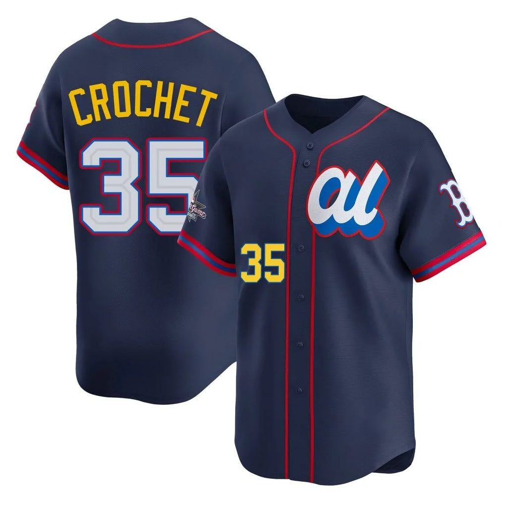 B.Red Sox #35 Garrett Crochet Player Navy American League All-Star Edition Game Edoa Stitched Jerseys