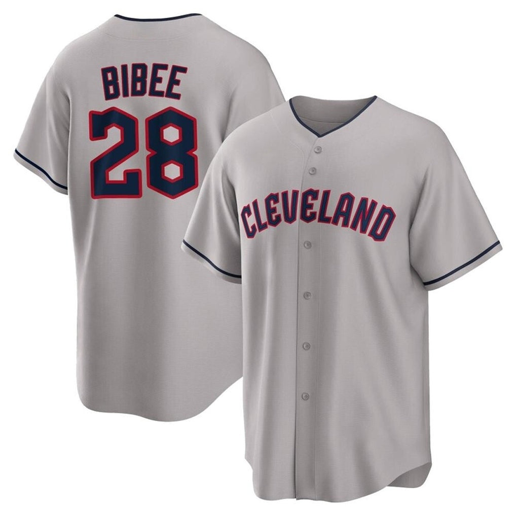 C.Guardians #28 Tanner Bibee Player Gray Game Home Edoa Stitched Jerseys