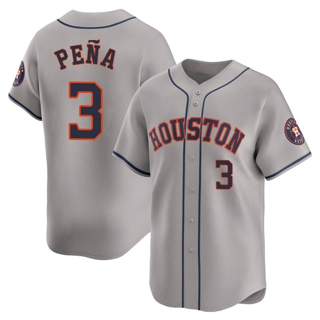 H.Astros #3 Jeremy Pe?a Player Gray Home Limited Edoa Stitched Jerseys