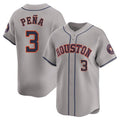 H.Astros #3 Jeremy Pe?a Player Gray Home Limited Edoa Stitched Jerseys