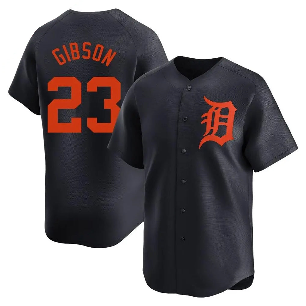 D.Tigers #23 Kirk Gibson Player Navy Home Limited Edoa Stitched Jerseys
