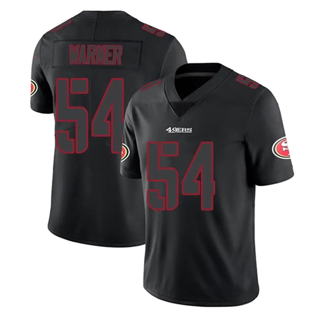 SF.49ers #54 Fred Warner Player Black Impact Limited Home Game Edoa Stitched Jerseys
