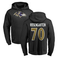 B.Ravens #70 Roger Rosengarten Player Black Pullover Hoodie Edoa Stitched Jerseys
