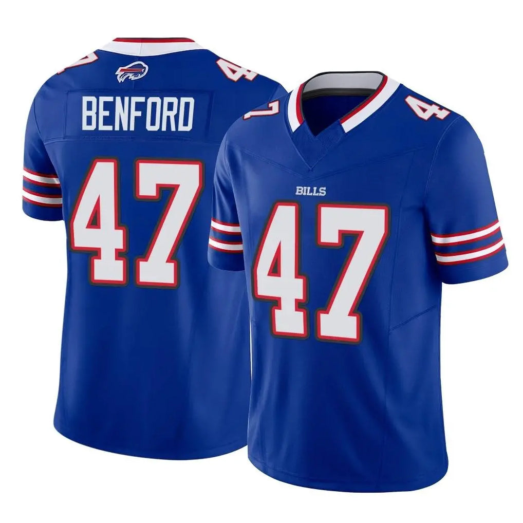 B.Bills #47 Christian Benford Player Royal Vapor F.U.S.E. Limited Home Game Edoa Stitched Jerseys