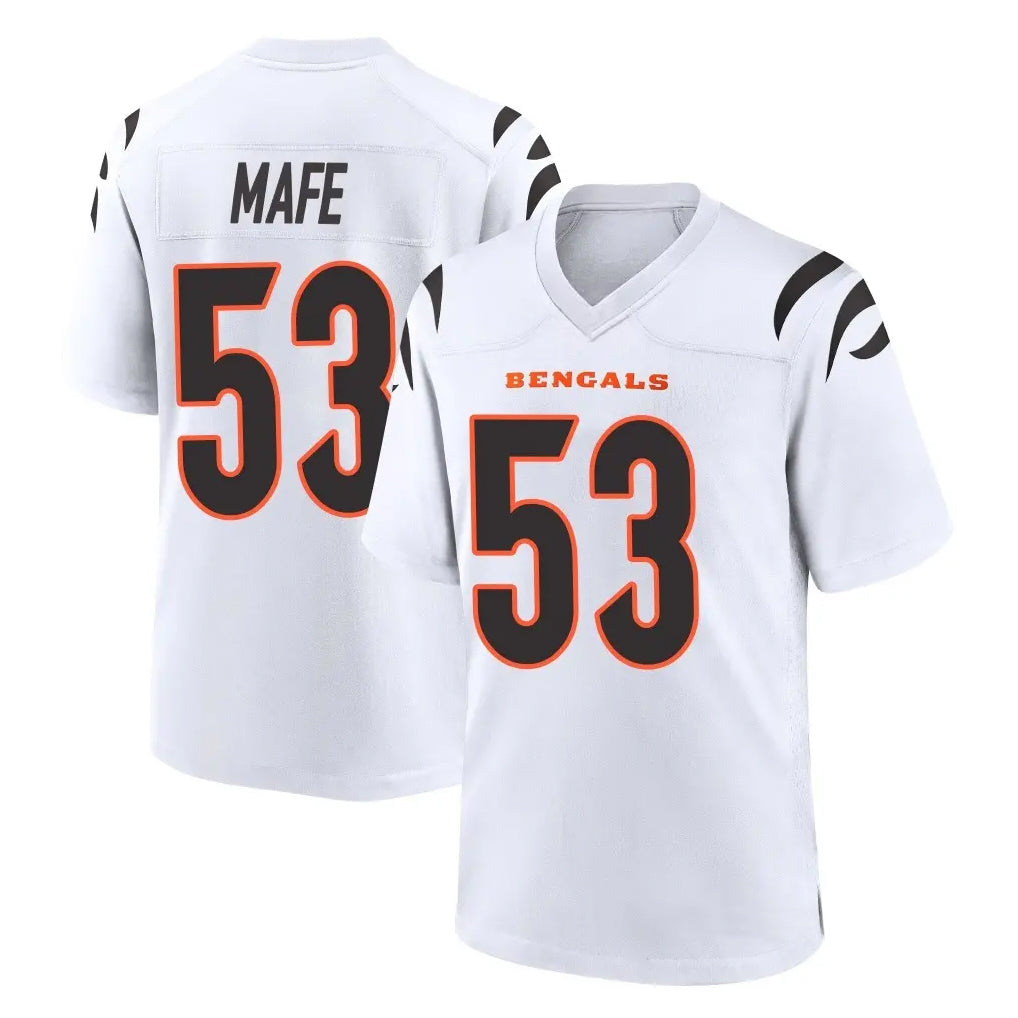 C.Bengals #53 Boye Mafe Player White Home Game Edoa Stitched Jerseys