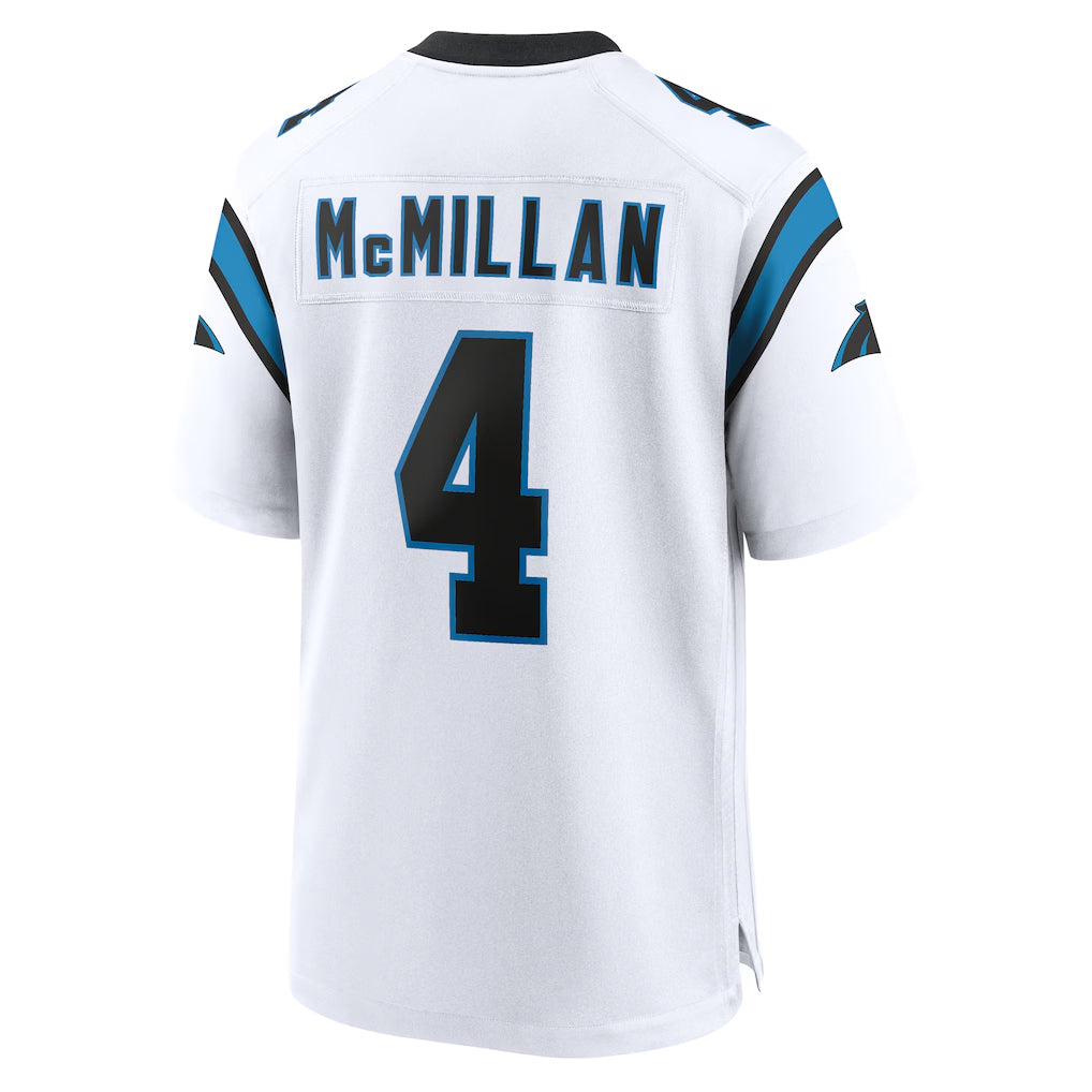 C.Panthers #4 Tetairoa McMillan Player White Home Game Edoa Stitched Jerseys