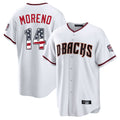 A.Diamondbacks #14 Gabriel Moreno Player White USA 250 Fourth of July Home Game Edoa Stitched Jerseys