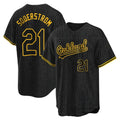 Athletics #21 Tyler Soderstrom Player Black Snake Skin City Home Game Edoa Stitched Jerseys