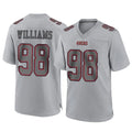SF.49ers #98 Mykel Williams Player Gray Atmosphere Fashion Home Game Edoa Stitched Jerseys