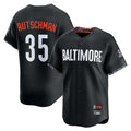 B.Orioles #35 Adley Rutschman Player Black City Connect Limited Home Game Edoa Stitched Jerseys