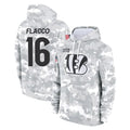 C.Bengals #16 Joe Flacco Player Arctic Camo Salute to Service Pullover Hoodie Limited Edoa Stitched Jerseys