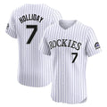 C.Rockies #7 Matt Holliday Player White Limited Elite Home Edoa Stitched Jerseys