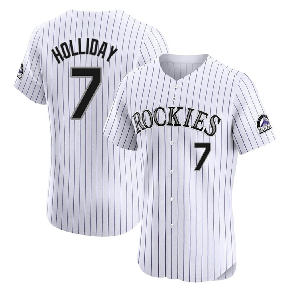 C.Rockies #7 Matt Holliday Player White Limited Elite Home Edoa Stitched Jerseys