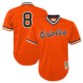 B.Orioles #8 Cal Ripken Player Orange Mitchell & Ness Cooperstown Collection Mesh T-shirt Game Edoa Stitched Jerseys