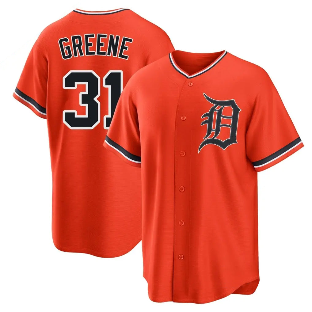D.Tigers #31 Riley Greene Player Orange Home Game Edoa Stitched Jerseys