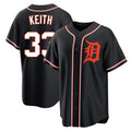 D.Tigers #33 Colt Keith Player Black Fashion Out Home Game Edoa Stitched Jerseys