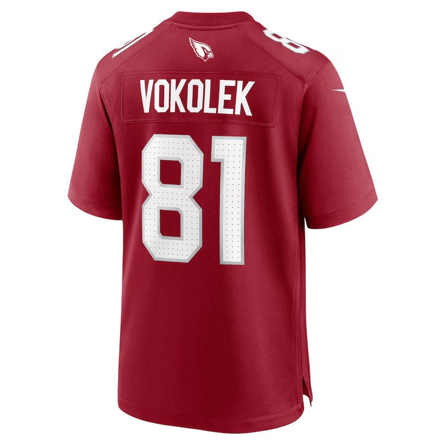 A.Cardinals #81 Travis Vokolek Player Cardinal Home Game Edoa Stitched Jerseys
