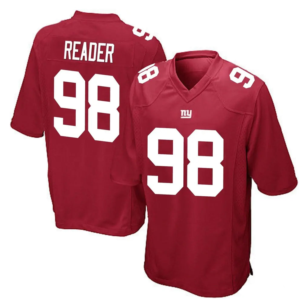 NY.Giants #98 DJ Reader Player Red Home Game Edoa Stitched Jerseys