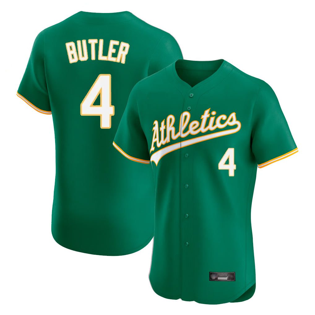 Athletics #4 Lawrence Butler Player Kelly Green Limited Elite Home Game Edoa Stitched Jerseys