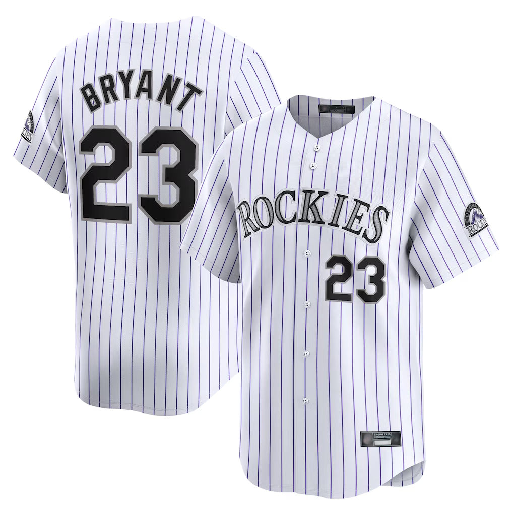 C.Rockies #23 Kris Bryant Player White Limited Home Edoa Stitched Jerseys
