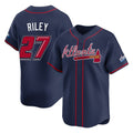 A.Braves #27 Austin Riley Player Navy 2025 Speedway Classic Home Game Edoa Stitched Jerseys