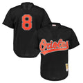 B.Orioles #8 Cal Ripken Player Black Mitchell & Ness 1997 Cooperstown Mesh Game Edoa Stitched Jerseys