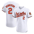 B.Orioles #2 Gunnar Henderson Player White Limited Elite Home Game Edoa Stitched Jerseys