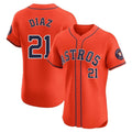 H.Astros #21 Yainer Diaz Player Orange Home Limited Elite Edoa Stitched Jerseys