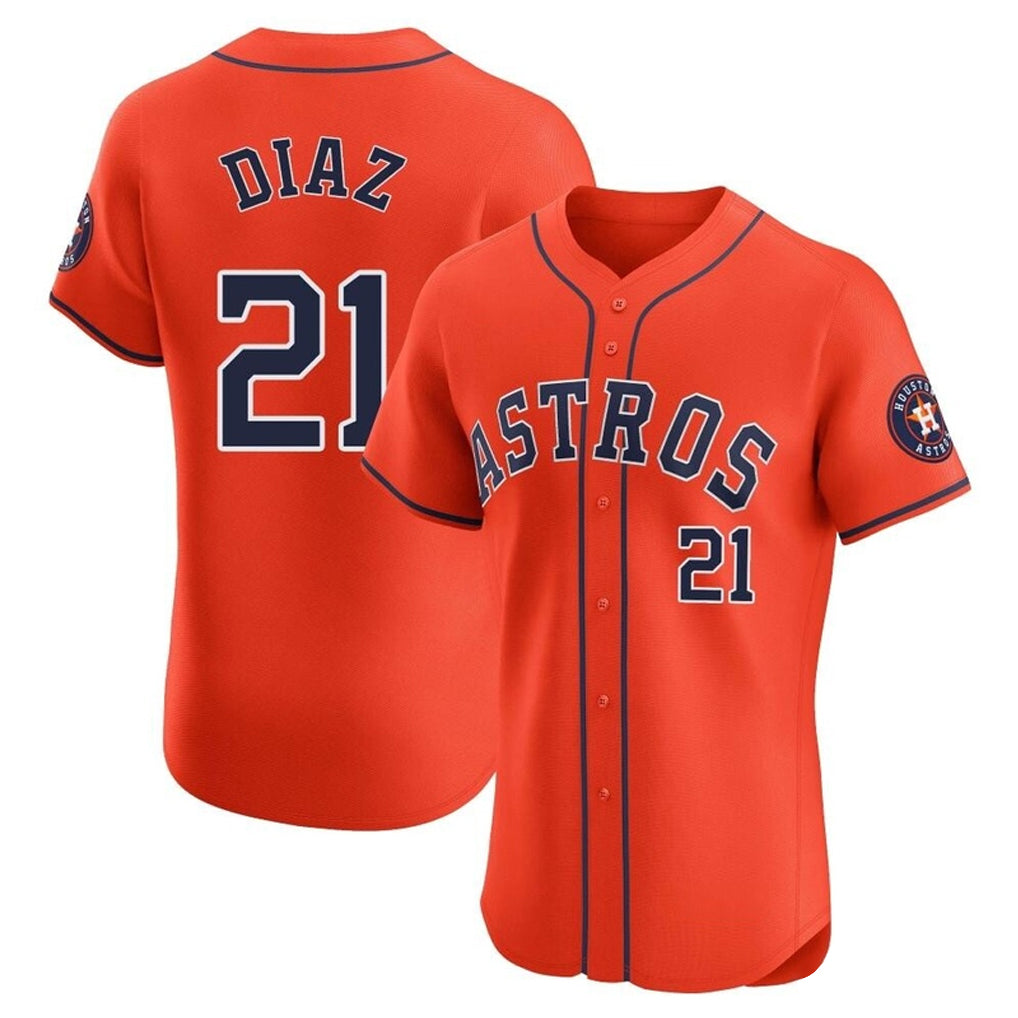 H.Astros #21 Yainer Diaz Player Orange Home Limited Elite Edoa Stitched Jerseys