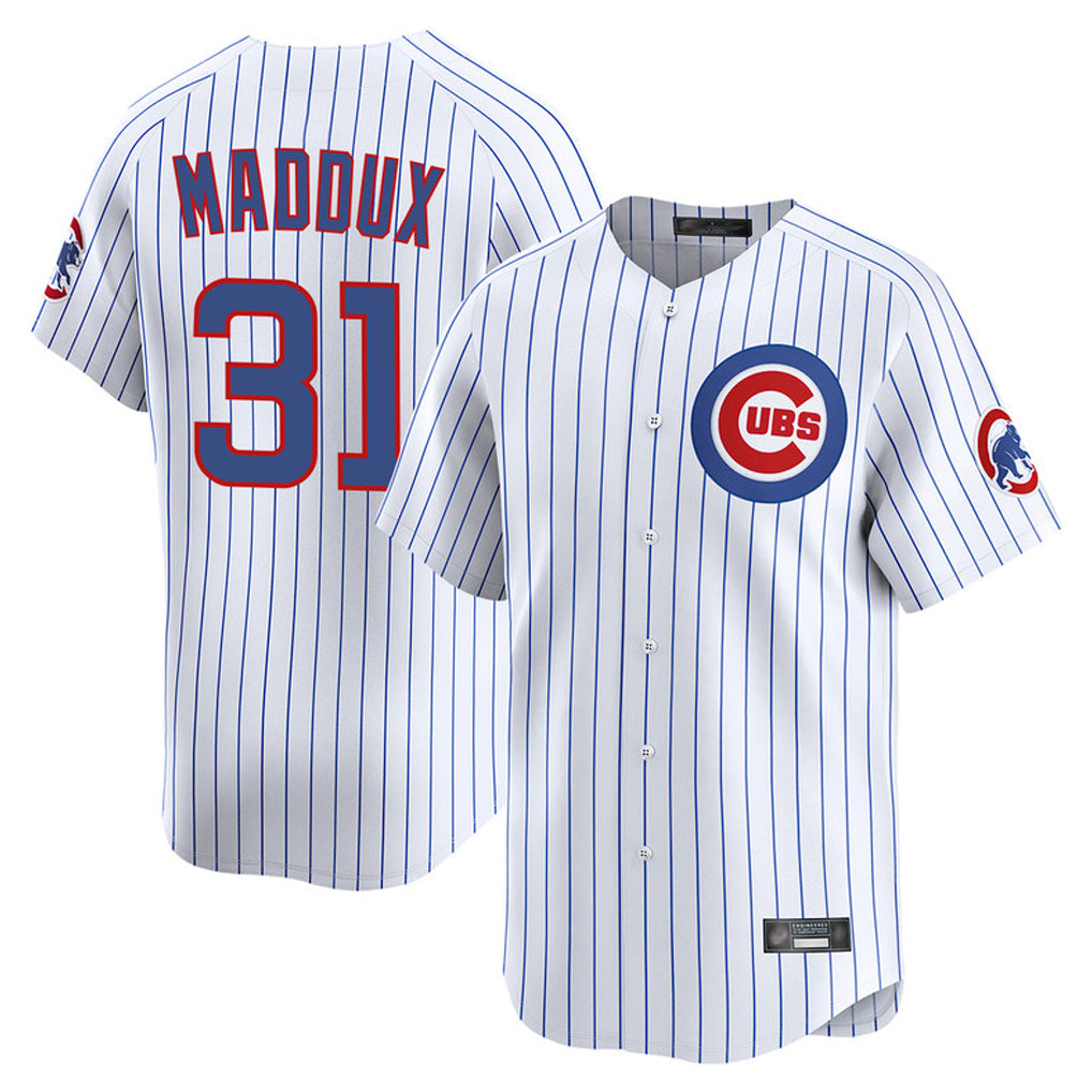 C.Cubs #31 Greg Maddux Player White Limited Home Game Edoa Stitched Jerseys