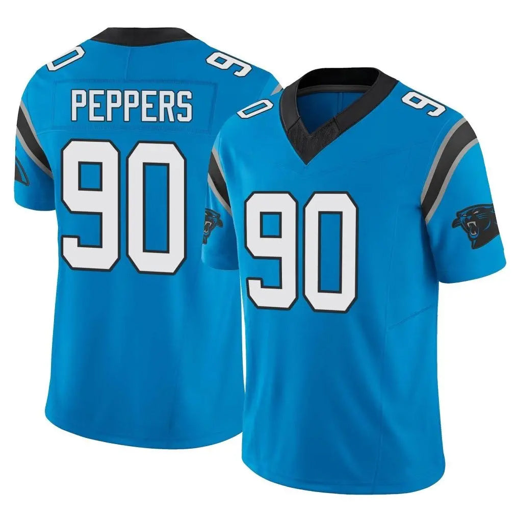 C.Panthers #90 Julius Peppers Player Blue Vapor F.U.S.E. Limited Home Game Edoa Stitched Jerseys